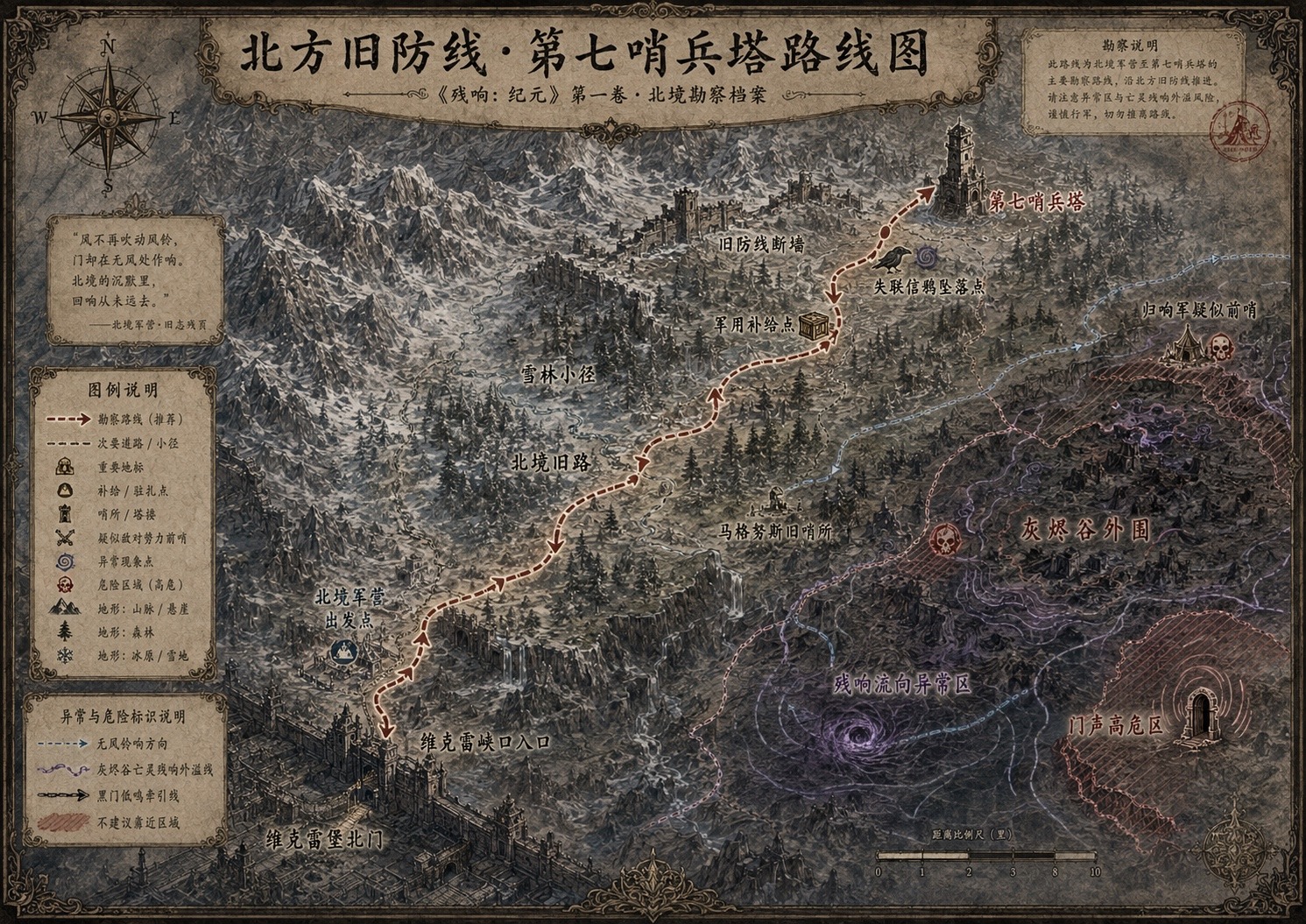 北方旧防线·第七哨兵塔路线图